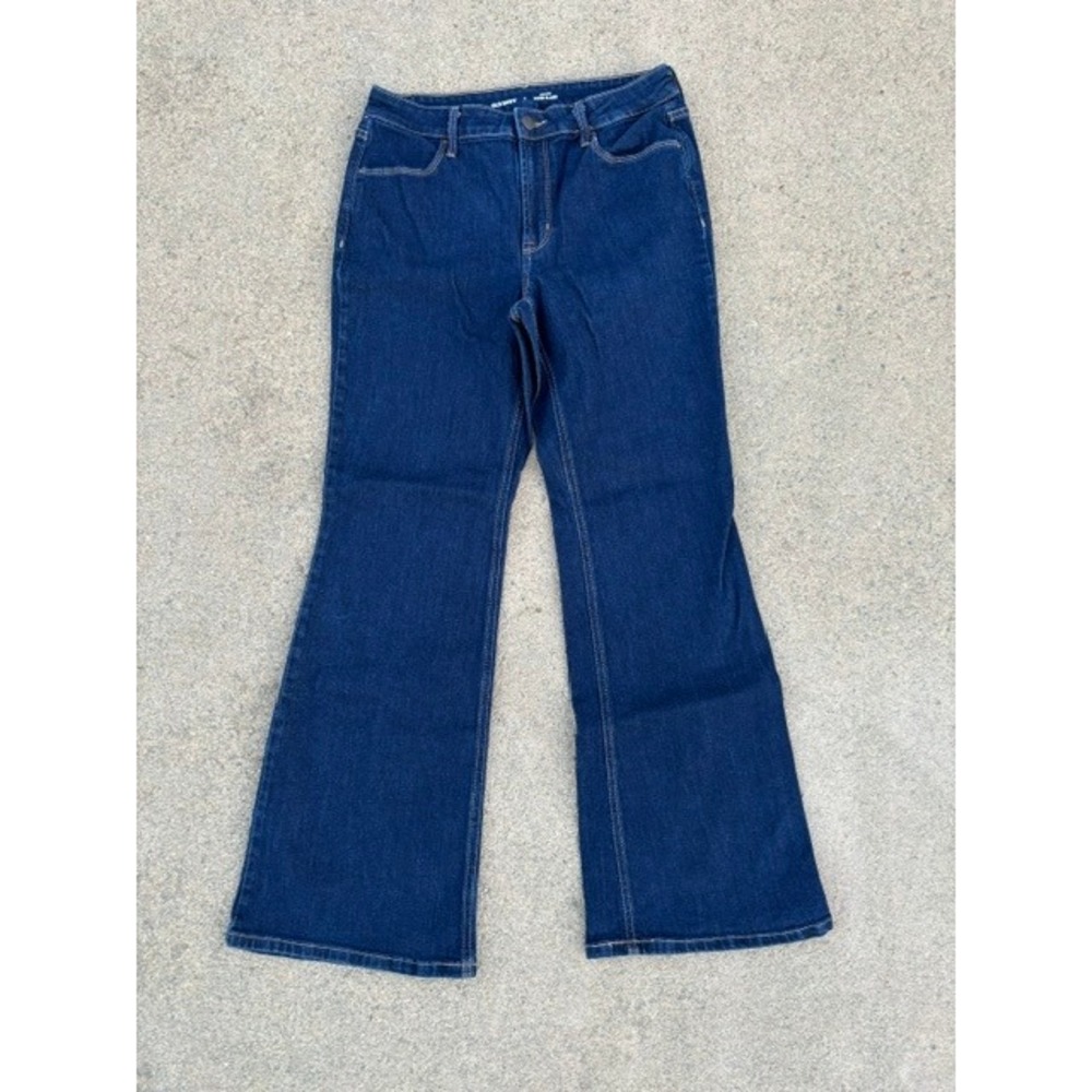 Old Navy High-Rise Wow Flare Jeans Dark Wash Denim Size‎ 8 Womens Flare Leg
